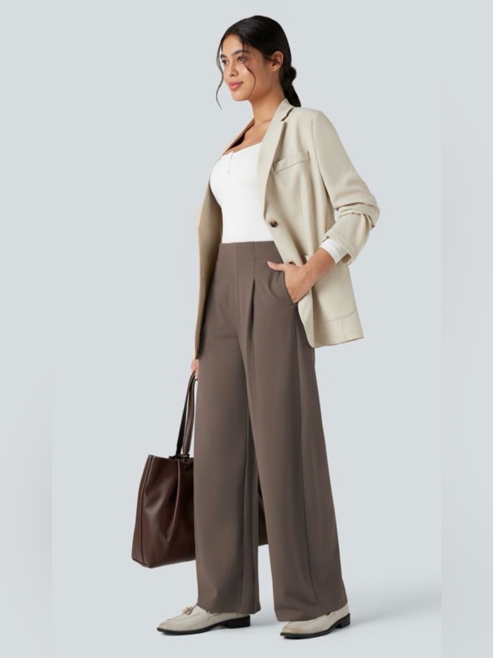 Halara Flex High-waisted Tummy Control Work Barrel Leg/wide legPants